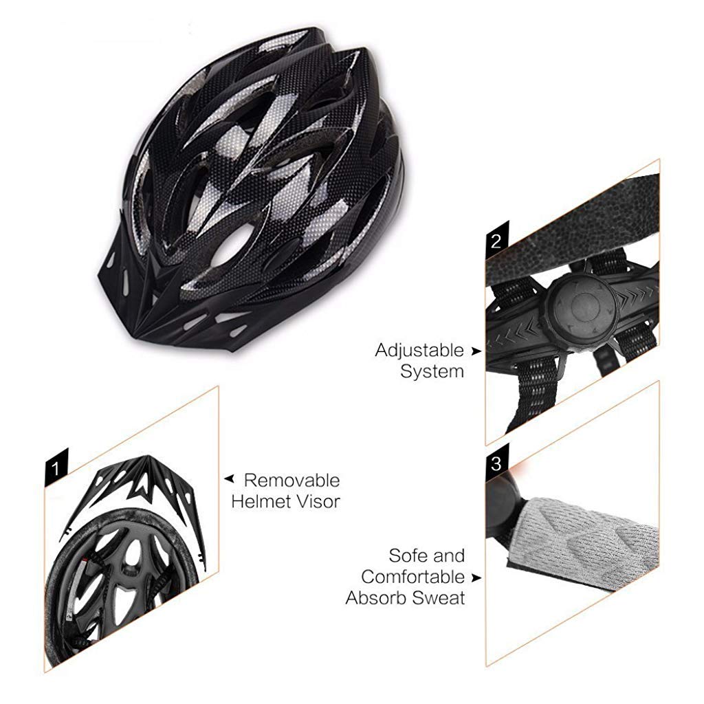Proberos Bicycle Cycling Helmet with Adjustable Lightweight Mountain Bike Racing Helmet for Men and Women (Black) Proberos Bicycle Cycling Helmet with Adjustable Lightweight Mountain Bike Racing Helmet for Men and Women (Black)